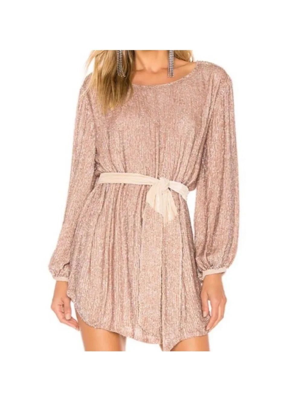 RETROFETE GRACE DRESS in light pink/cream size small NWT